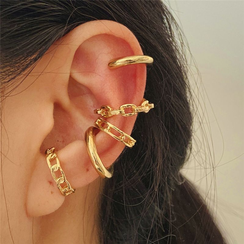 Gold Silver Leaves Clip Earrings Creative C Butterfly NonPiercing Ear Cuff Set  Trendy Womens Jewel 13