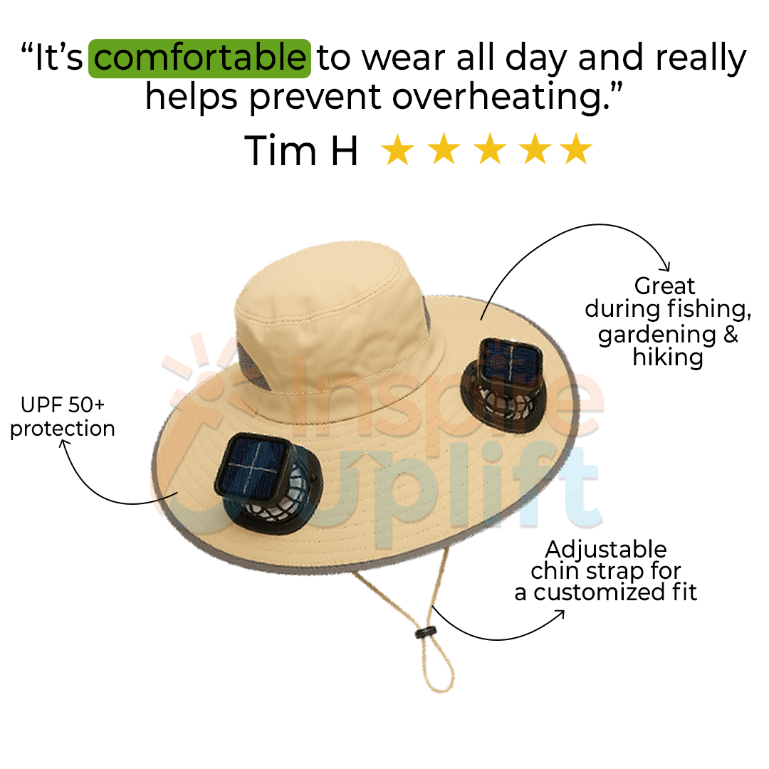Outdoor Solar Wide Brimme Sun Hat With Fan 1