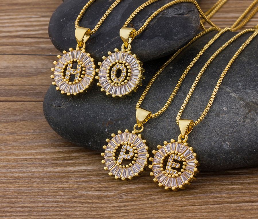 Initial Charm Crystal Necklace 3