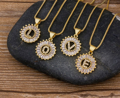 Initial Charm Crystal Necklace 4
