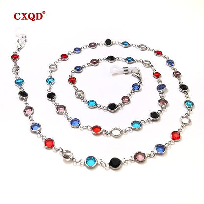 Womens Fashion Glasses Chain Colorful Crystal Bead Eyewear Strap  Sunglasses String Gift 14