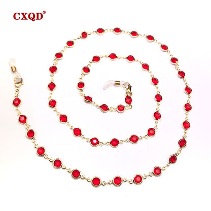 Womens Fashion Glasses Chain Colorful Crystal Bead Eyewear Strap  Sunglasses String Gift 16