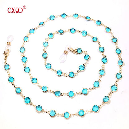 Womens Fashion Glasses Chain Colorful Crystal Bead Eyewear Strap  Sunglasses String Gift 17