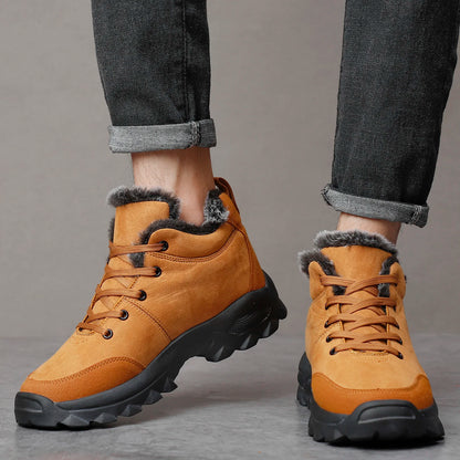 Men's Winter Snow Boots Warm Ankle Boots with Fur, Male Outdoor Sneakers Botas Hombre Botines Cold Weather Footwear