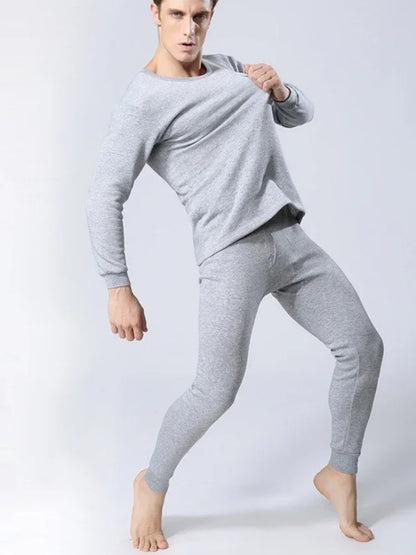 Men's Winter Thermal Underwear Long Set, Keep Warm Tops and Pants, Thick Comfortable Thermo Underwear Clothes