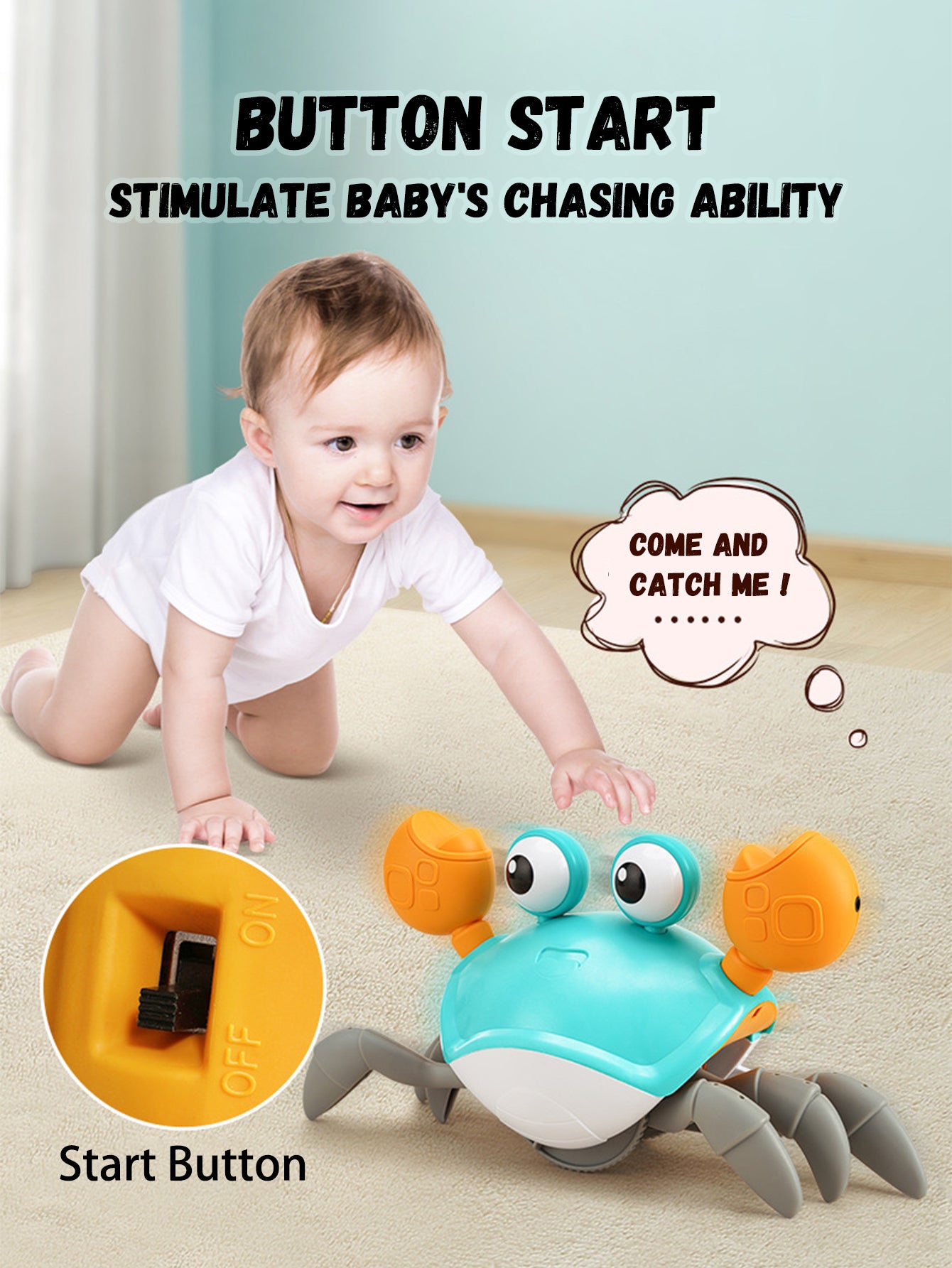 Crawling Crab Baby Toy Interactive Musical Toy With Lights  Dancing Moves For Toddlers AutoSensing  4