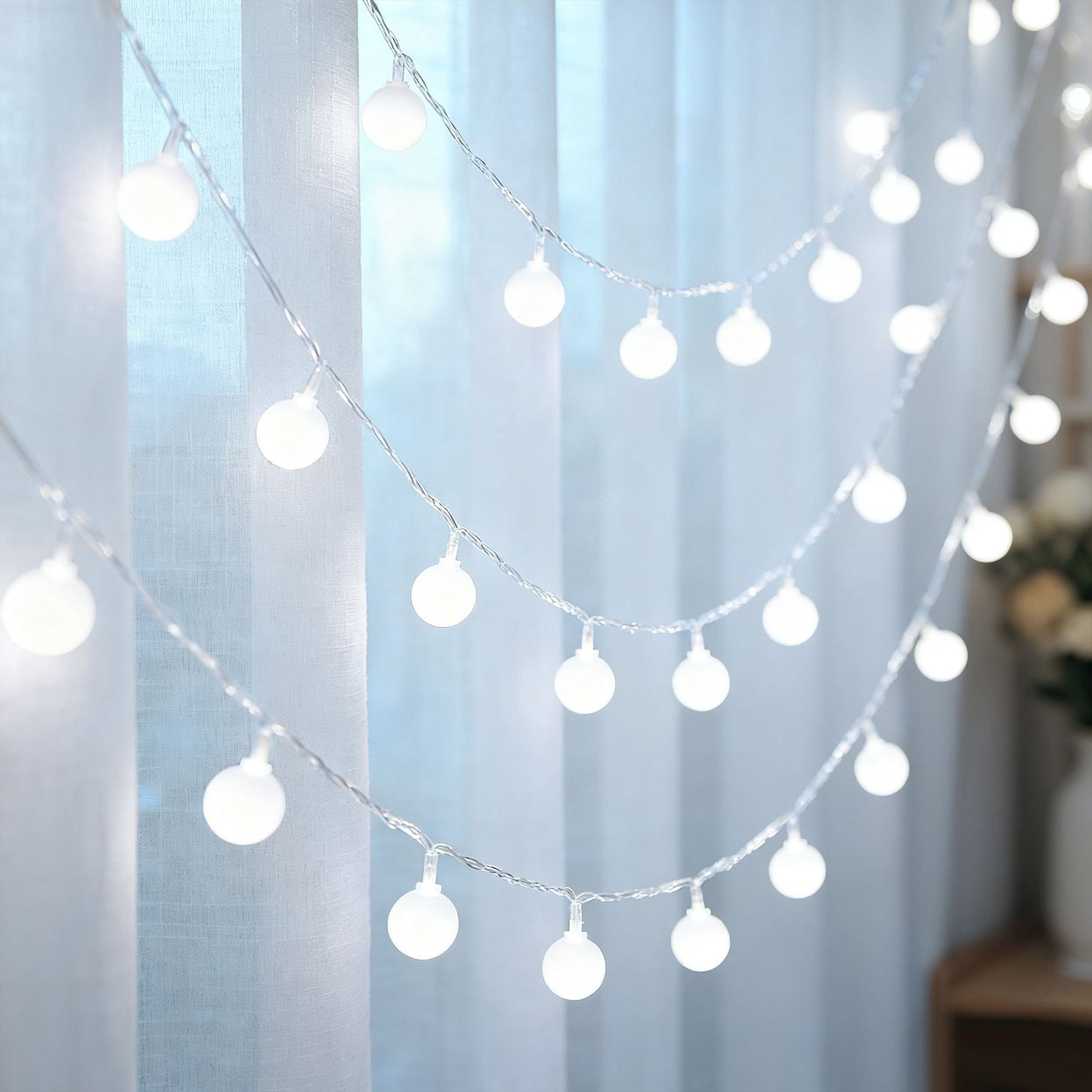 LED Ball String Lights Outdoor Waterproof For Christmas Tree Wedding Home Indoor Decoration 8