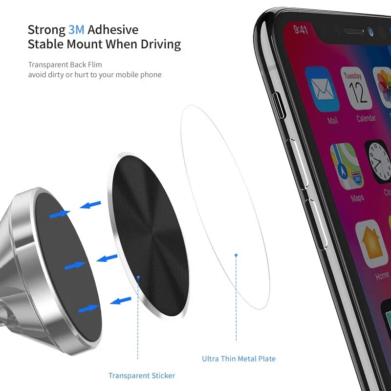 2Pack Metal Plate Adhesive Sticker Replace For Magnetic Car Mount Phone Holder 5