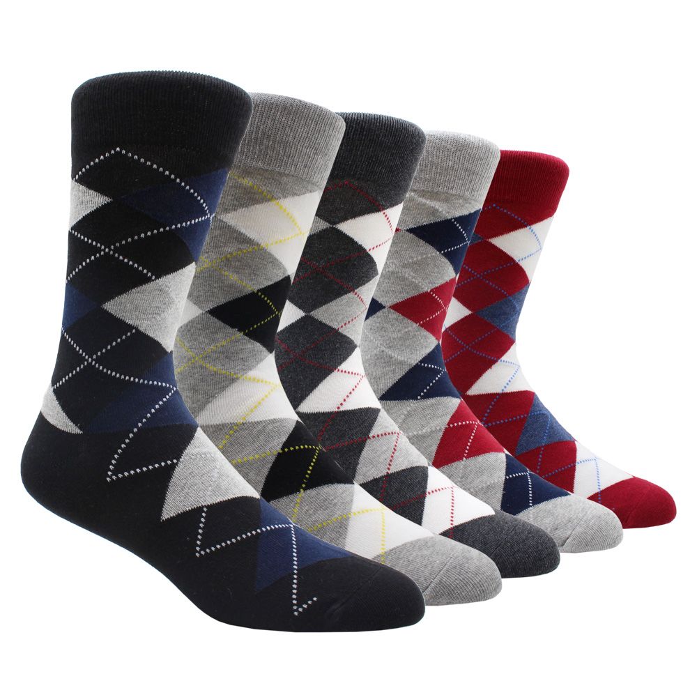 Mens Socks Soft And Breathable High Quality Cotton Black Classic Pattern Happy Gentleman Plus Size