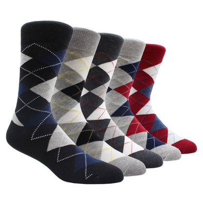 Mens Socks Soft And Breathable High Quality Cotton Black Classic Pattern Happy Gentleman Plus Size