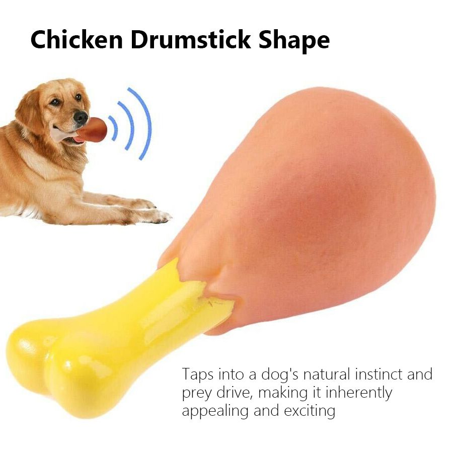 Rubber Chicken Leg Toy Fun Squeaky Chew For Dogs  Puppies  Interactive Pet Supplies  Gifts 7