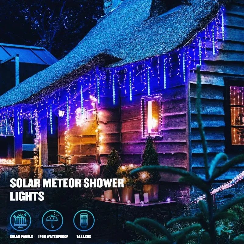 LED Dripping Icicle Lights For Outdoor Christmas Decor 8Piece Set Perfect For Christmas Christmas G