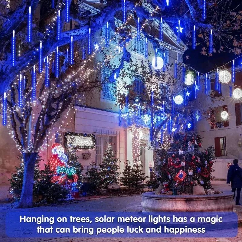 LED Dripping Icicle Lights For Outdoor Christmas Decor 8Piece Set Perfect For Christmas Christmas G
