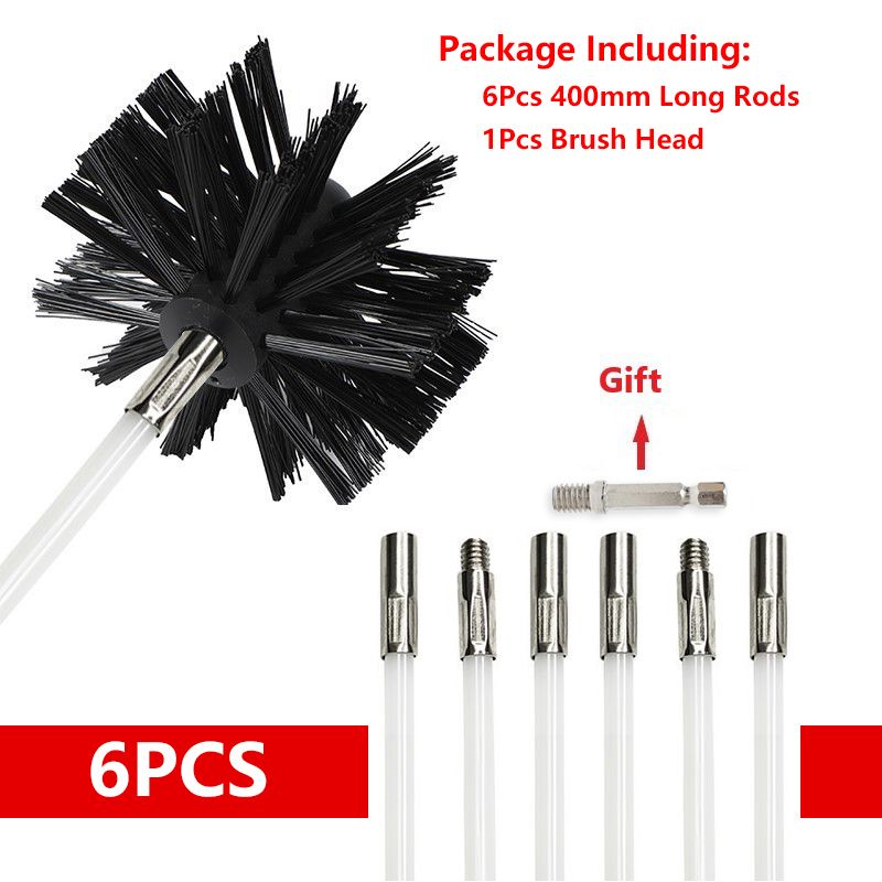 600mm Long Rotary Chimney Brush Flexible Rod For Fireplace Inner Wall  Roof Cleaning 6
