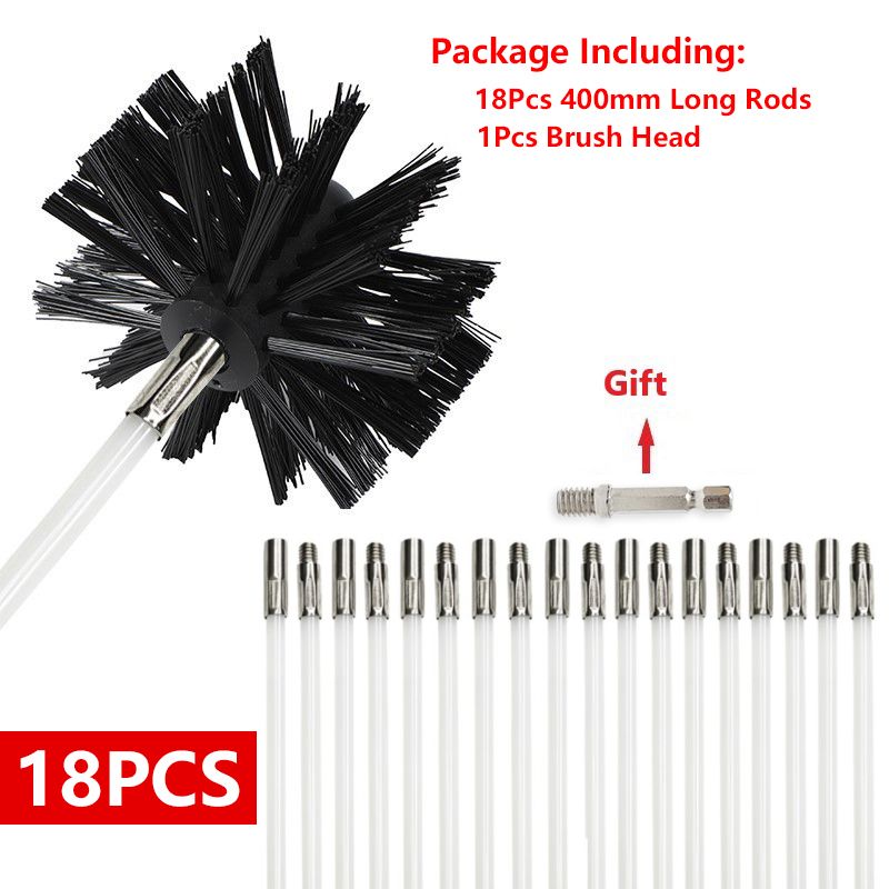 600mm Long Rotary Chimney Brush Flexible Rod For Fireplace Inner Wall  Roof Cleaning 7