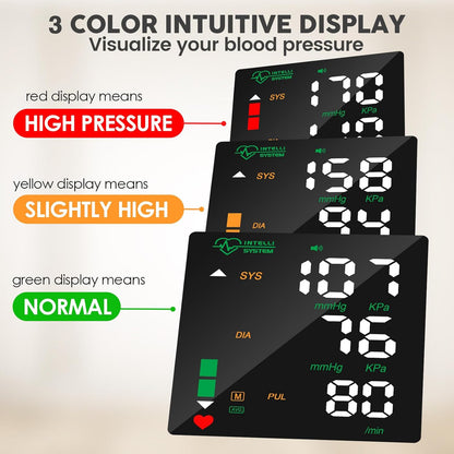 Rechargeable Wrist Blood Pressure Monitor Accurate Digital Tensiometer With Heart Rate  LED Display