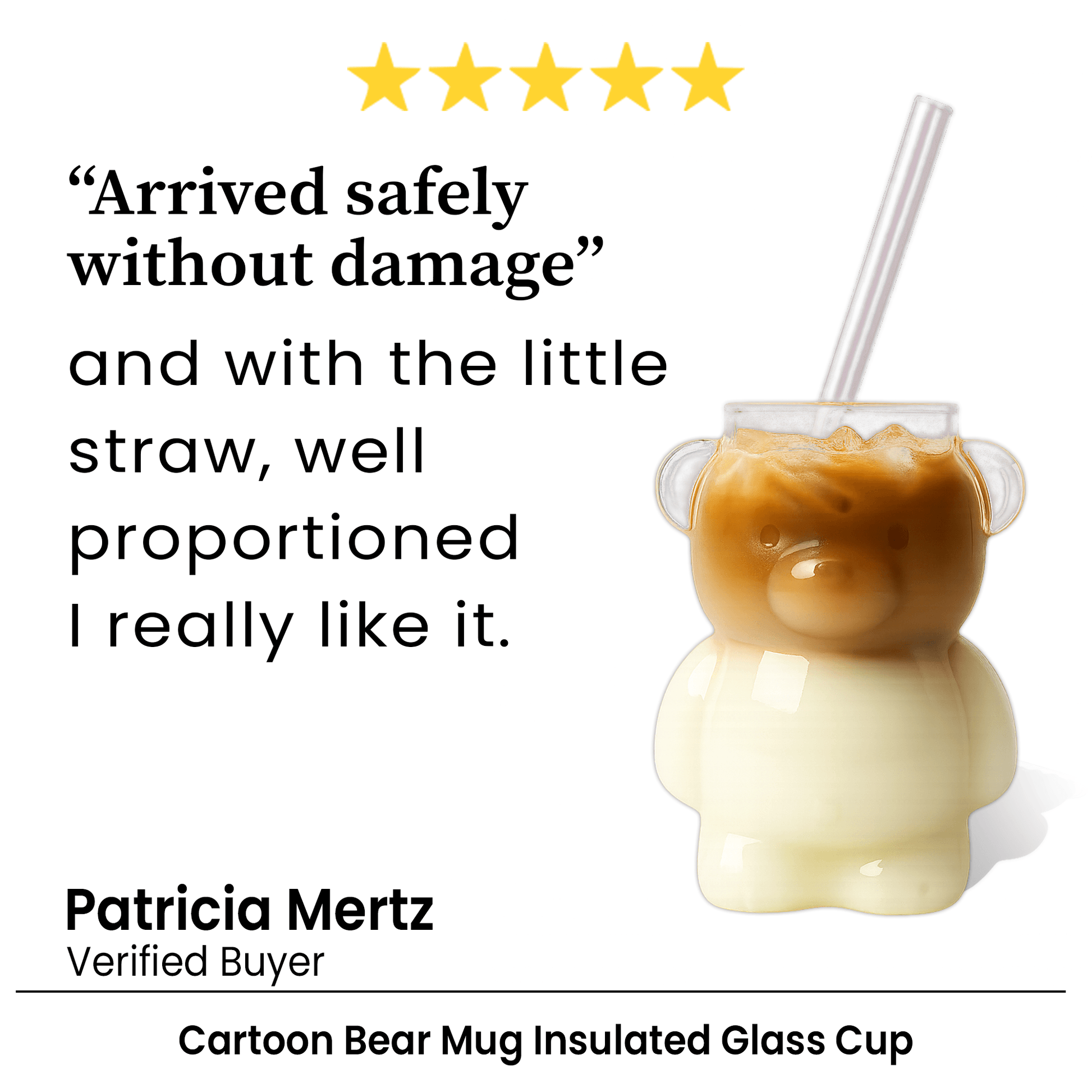 Cartoon Bear Mug Insulated Glass Cup Perfect Birthday  Christmas Gift 3