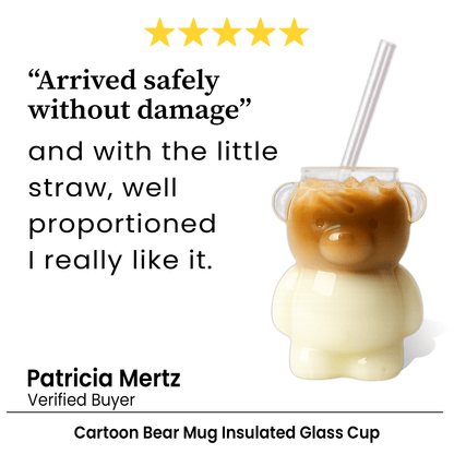 Cartoon Bear Mug Insulated Glass Cup Perfect Birthday  Christmas Gift 3