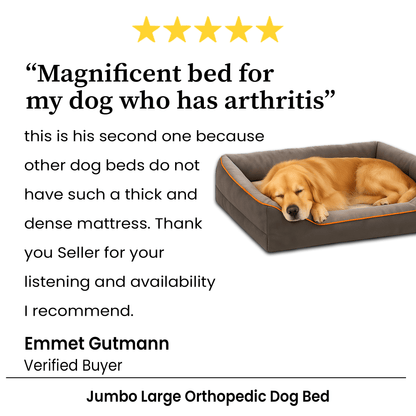Jumbo Large Orthopedic Dog Bed Memory Foam Pet Sofa Couch With Removable Waterproof Cover  Elevated