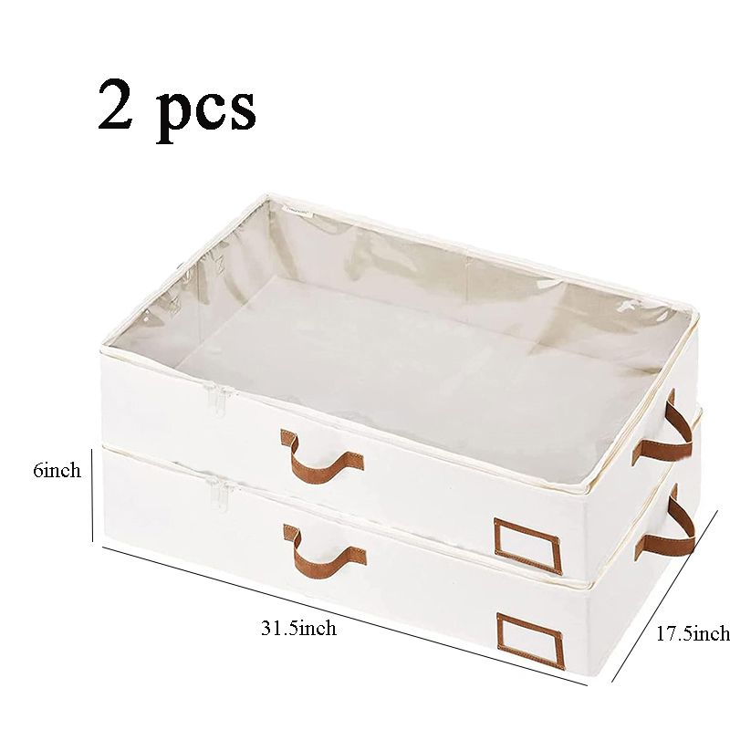 Foldable Underbed Bags Breathable Zippered Organizer For Blankets Clothes  Comforters 5