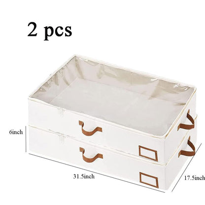 Foldable Underbed Bags Breathable Zippered Organizer For Blankets Clothes  Comforters 5