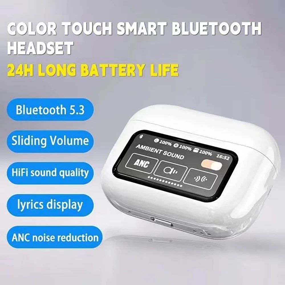 Bluetooth Configuration Headset Smart LCD Color Screen Wireless Active Noise Reduction Super Long B 1