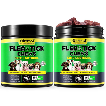 Natural Chewable Flea & Tick Prevention for Dogs: Control Supplement for All Breeds