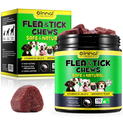 Natural Chewable Flea & Tick Prevention for Dogs: Control Supplement for All Breeds