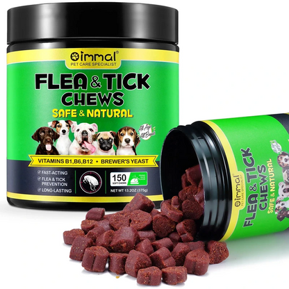 Natural Chewable Flea & Tick Prevention for Dogs: Control Supplement for All Breeds