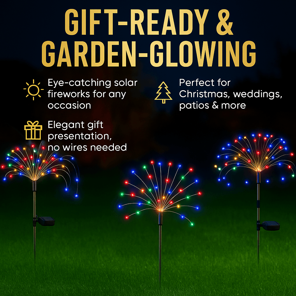 Holiday Lighting Firework Lights For Garden Patio Solar Fireworks Lights Outdoor Wedding Christmas  4