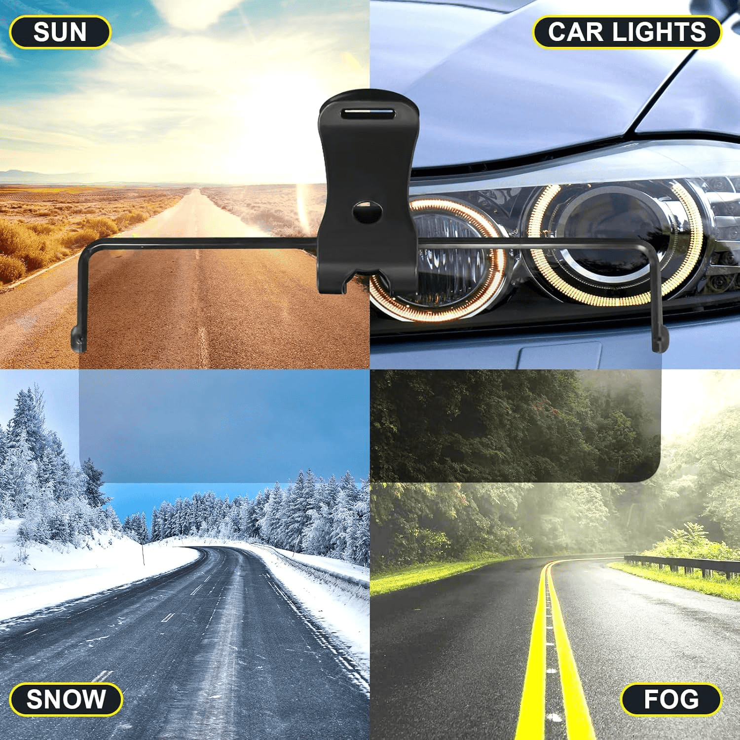 Car Anti Glare Mirror Sun Visor, Anti UV Strong Light Vehicle Sunshade