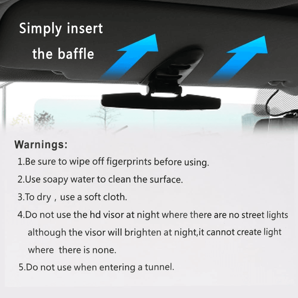Car Anti Glare Mirror Sun Visor, Anti UV Strong Light Vehicle Sunshade
