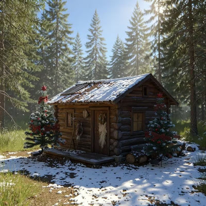 Solar Cedar Christmas Tree Lights  Outdoor Holiday Patio Garden Decor 6