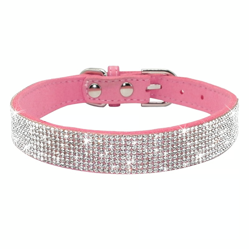 Bling Rhinestone Leather Pet Collar  Leash Set For SmallMedium Dogs  Cats 5