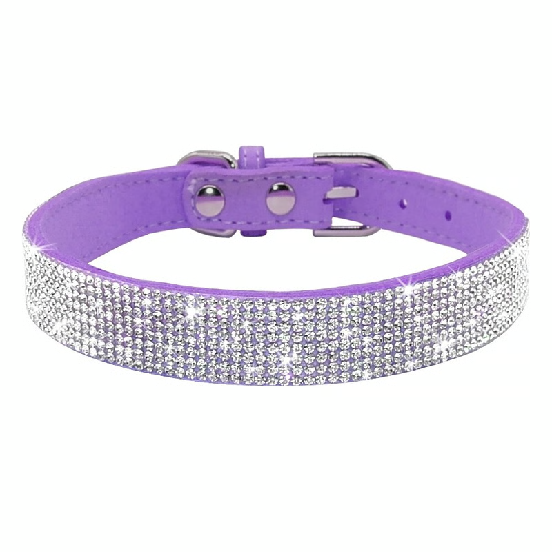 Bling Rhinestone Leather Pet Collar  Leash Set For SmallMedium Dogs  Cats 6