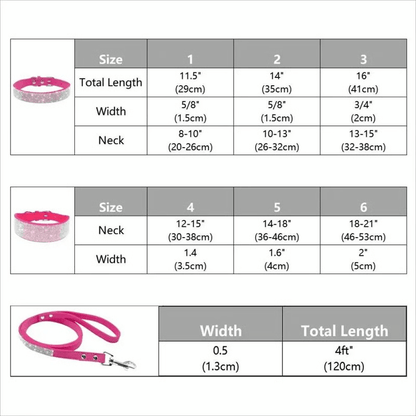 Bling Rhinestone Leather Pet Collar  Leash Set For SmallMedium Dogs  Cats 2
