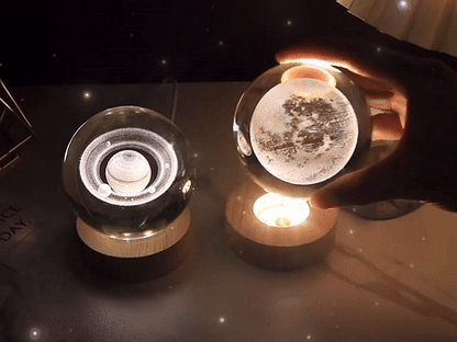 3D Crystal Ball Night Light Pokemon Doraemon  Hello Kitty Laser Carved Planet Perfect Birthday Gift