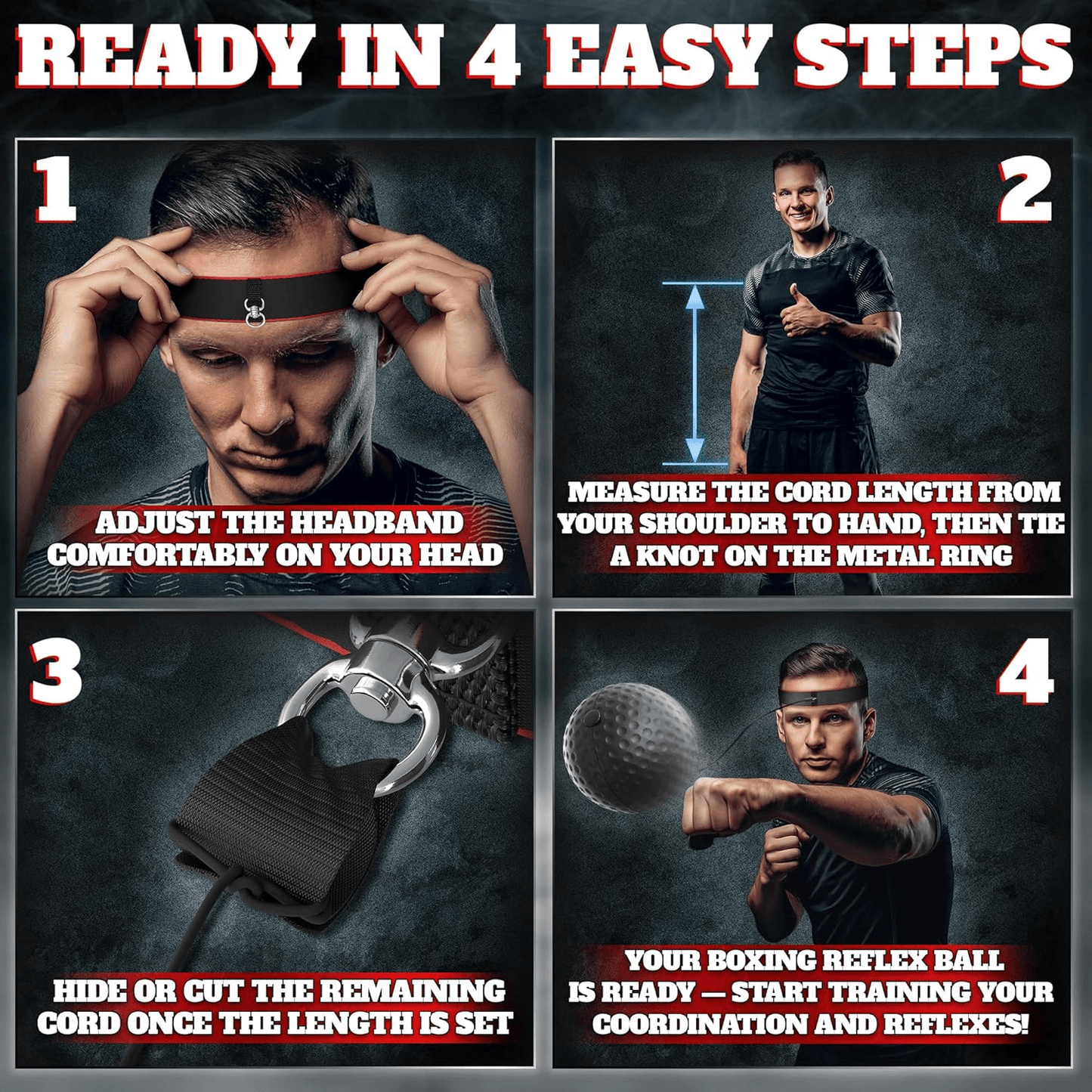 Boxing Reflex Ball Headband 4