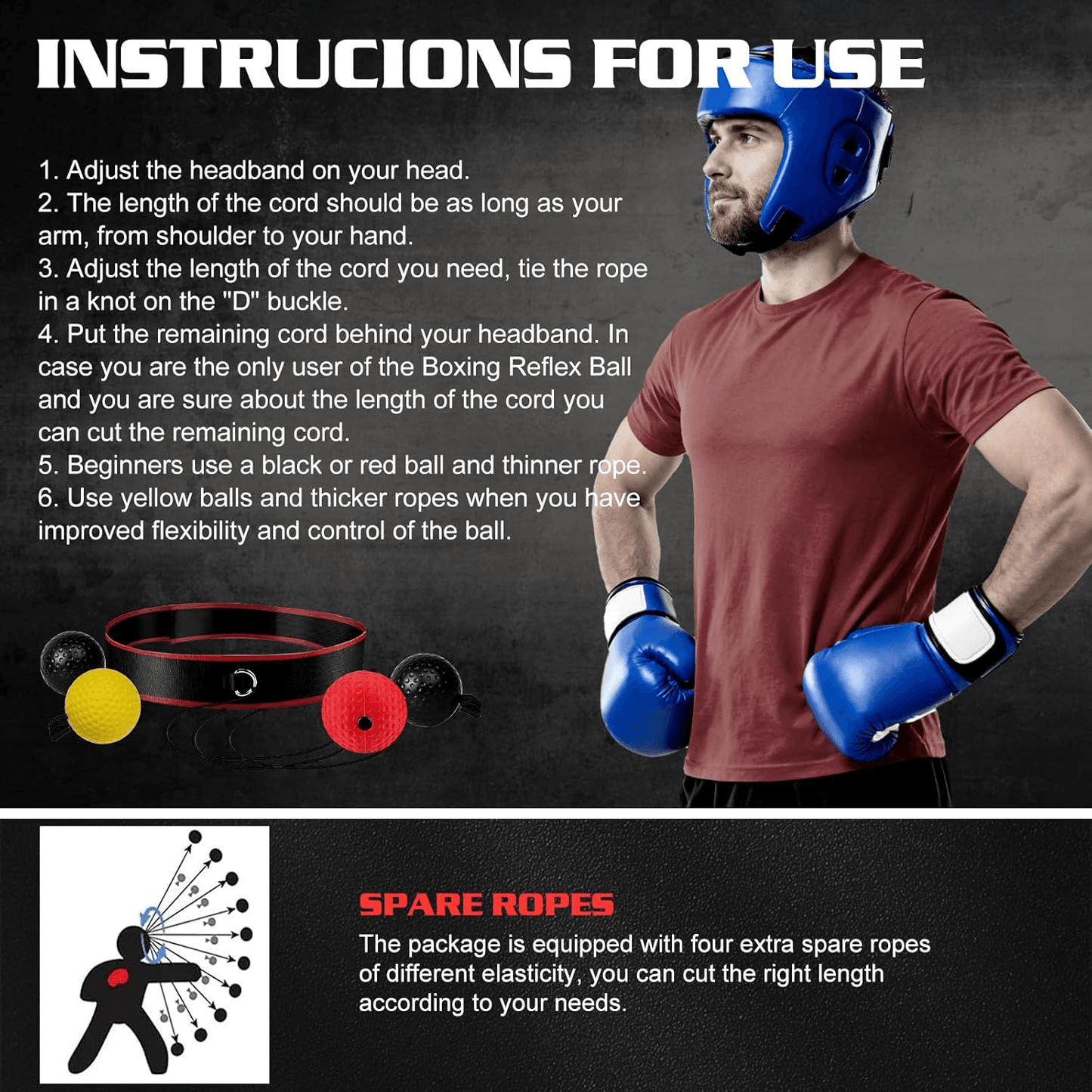 Boxing Reflex Ball Headband 5