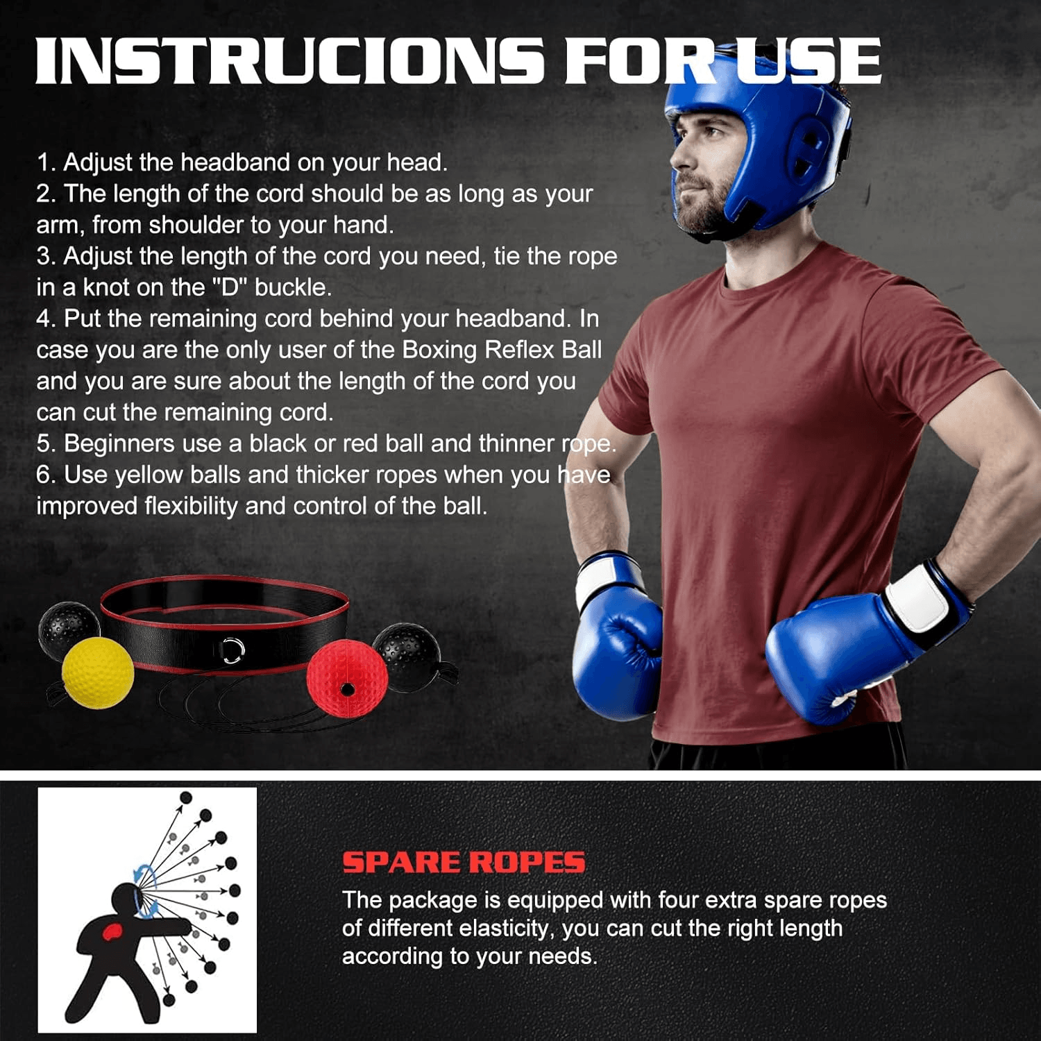 Boxing Reflex Ball Headband 5
