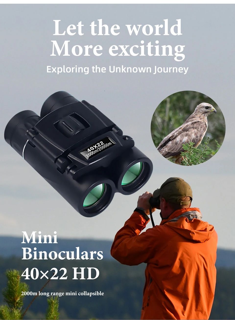 HD Powerful Binoculars Folding Long Range Mini Telescope With FMC Optics For Outdoor Hunting Campin 6