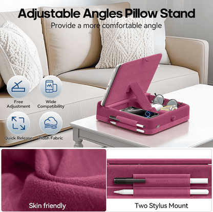 Adjustable Tablet Pillow Stand With Storage Foldable IPad Holder For Bed  Lap 3