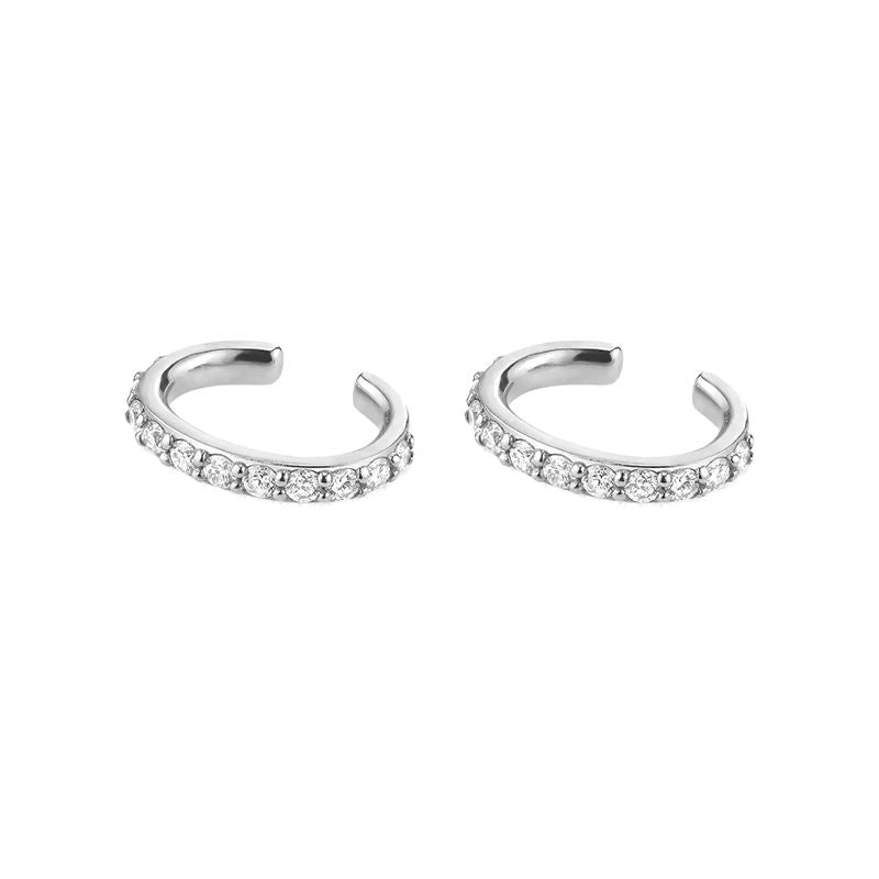 Women Gold Filled Stud Earrings Set Colorful Zircon Dangle Hoop Earrings Fashion Party Ear Cuffs 8