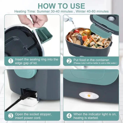 Electric Lunch Box Food Warmer Portable Food Heater For Car Or Home LeakProof Lunch Heating Microwa 3