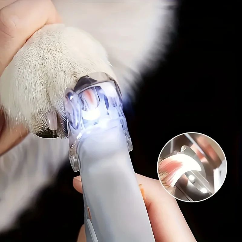 Pet Nail Clipper with Light for Dogs and Cats Safe LED Pet Nail Trimmer