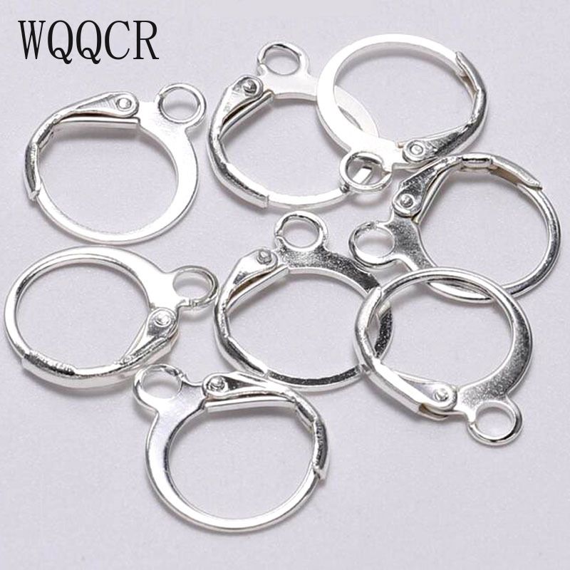 Wholesale 50 PCS Genuine 925 Sterling Silver Korean DIY 12MM Hoop Earrings for Women - Fashion Jewelry Findings