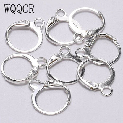 Wholesale 50 PCS Genuine 925 Sterling Silver Korean DIY 12MM Hoop Earrings for Women - Fashion Jewelry Findings