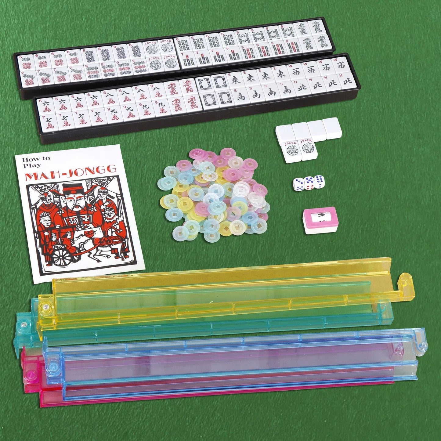 Premium American Mahjong Set With 166 Tiles 4 PushersRacks  Portable Carry Bag 2