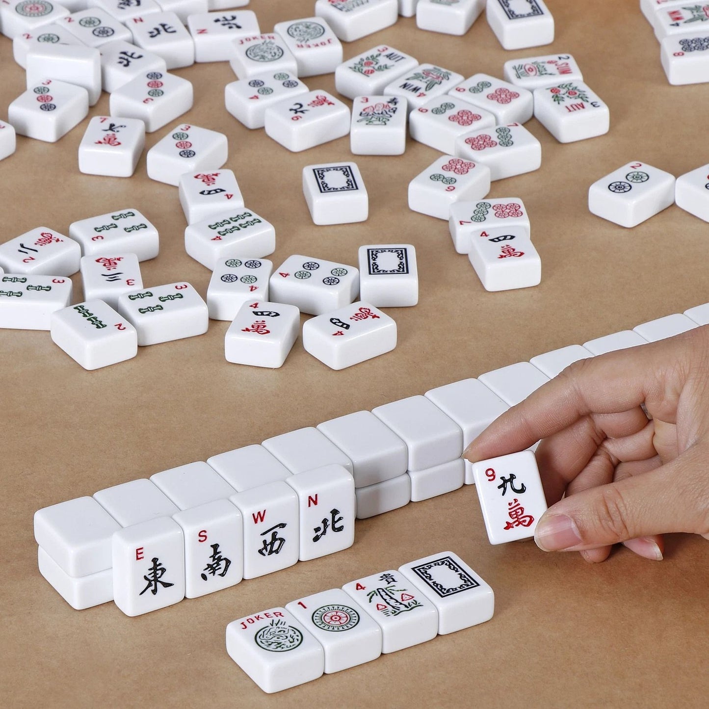 Premium American Mahjong Set With 166 Tiles 4 PushersRacks  Portable Carry Bag 11