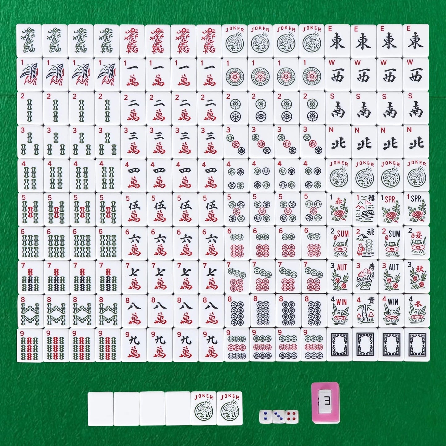 Premium American Mahjong Set With 166 Tiles 4 PushersRacks  Portable Carry Bag 1